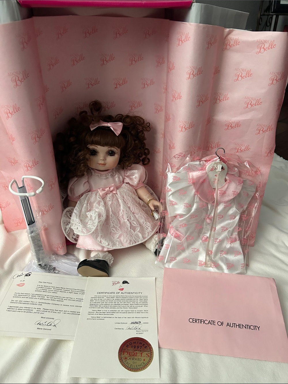 Adora Belle “signed” porcelain Doll by Marie Osmond “new in box”